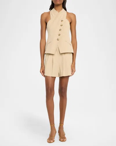 Veronica Beard Pacey Halter Vest In Brown
