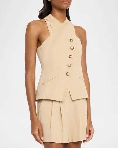 Veronica Beard Pacey Halter Vest In Brown