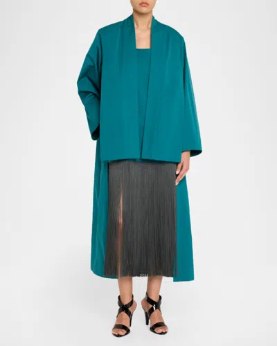 Alaïa Asymmetric High-low Open Jacket In Blue