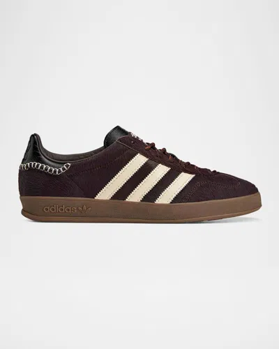 Adidas Originals Adidas By Wales Bonner Gazelle Pony Sneakers In Burgundy