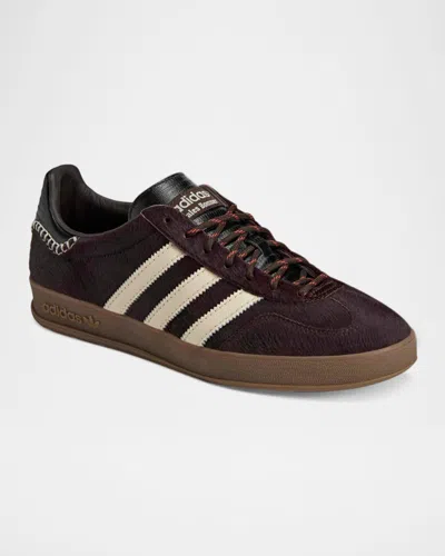 Adidas Originals Adidas By Wales Bonner Gazelle Pony Sneakers In Burgundy