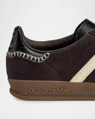 Adidas Originals Adidas By Wales Bonner Gazelle Pony Sneakers In Burgundy