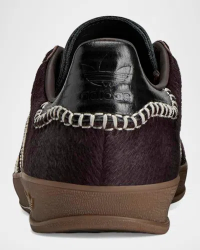 Adidas Originals Adidas By Wales Bonner Gazelle Pony Sneakers In Burgundy