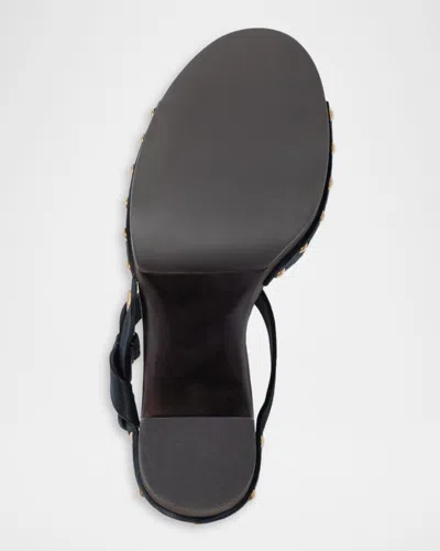 Bernardo 115mm Luxor Leather Platform Clogs In Black