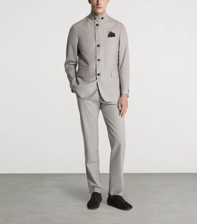 Dunhill Wool Single-breasted Jacket In Gray
