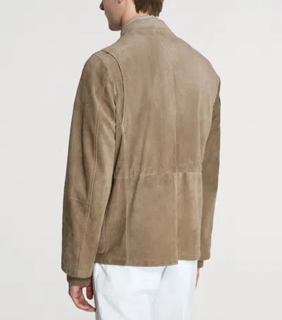 Dunhill Leather Three-pocket Jacket In Brown