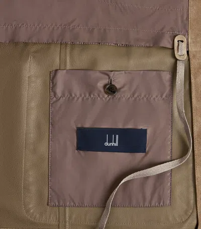 Dunhill Leather Three-pocket Jacket In Brown