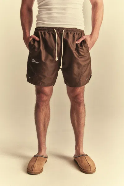 Elwood Olympic Nylon Short In Brown