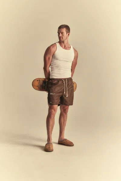 Elwood Olympic Nylon Short In Brown