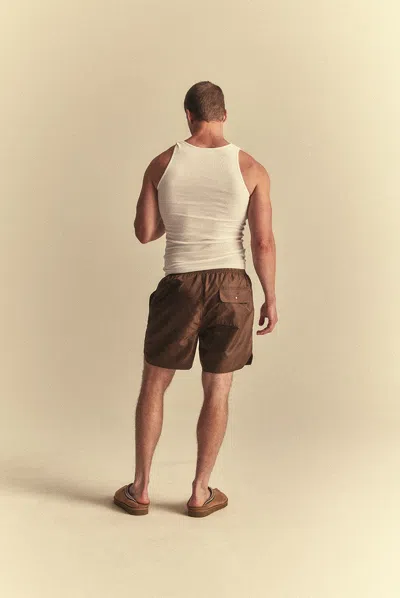 Elwood Olympic Nylon Short In Brown