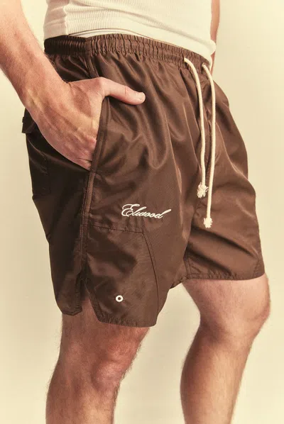 Elwood Olympic Nylon Short In Brown