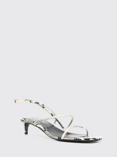 Khaite Strappy Python-embossed Kitten Sandals In Multi
