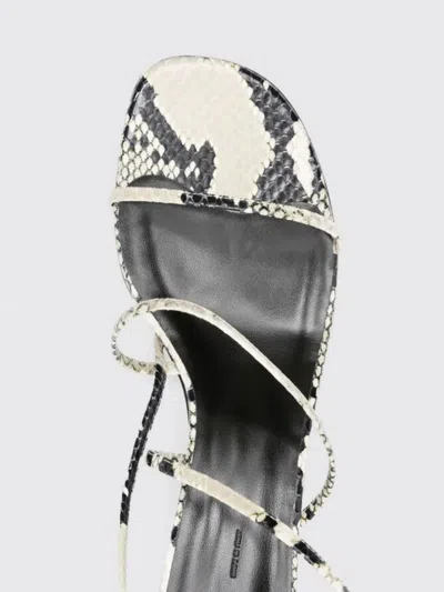 Khaite Strappy Python-embossed Kitten Sandals In Multi