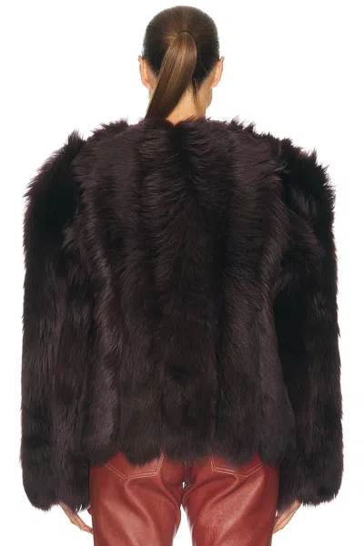 Chloé Oversized Shearling Short Coat In Brown