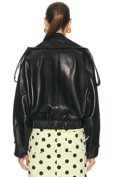 Brandon Maxwell Collins Cropped Leather Jacket In Pattern
