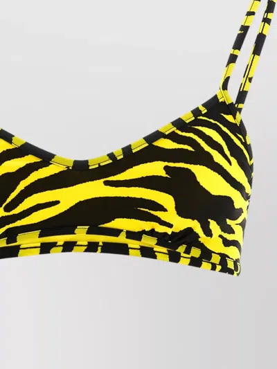 Attico Zebra Bikini Set In Black & Yellow