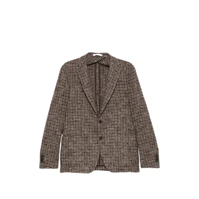 Tagliatore Single-breasted Blazer In Brown