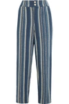 CHLOÉ Striped cotton-blend straight-leg trousers
