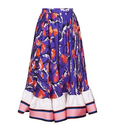 Shop Emilio Pucci Ranuncoli Ruffle Midi Skirt