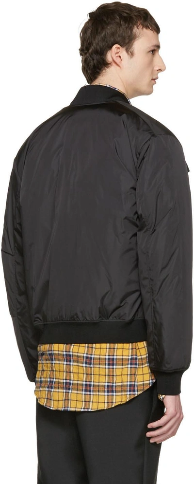 Shop Dsquared2 Black Nylon Bomber Jacket