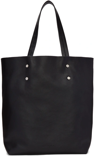 Marni Black Leather Tote Bag