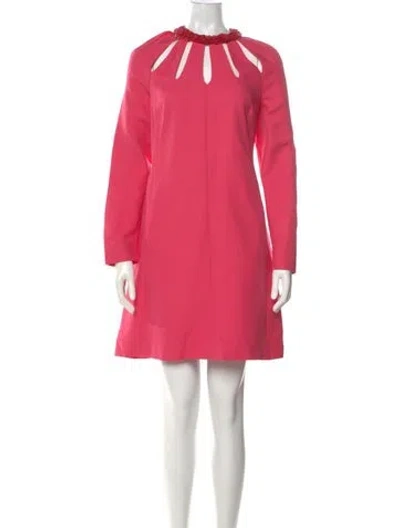 Pre-owned Valentino Crew Neck Mini Dress In Pink