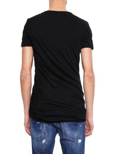 Shop Rick Owens Double Cotton T-shirt In Black|nero