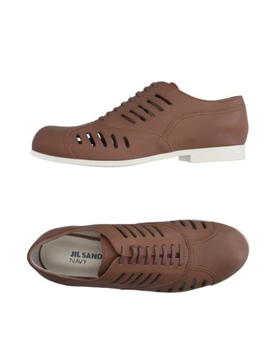 Jil Sander Laced Shoes In Light Brown