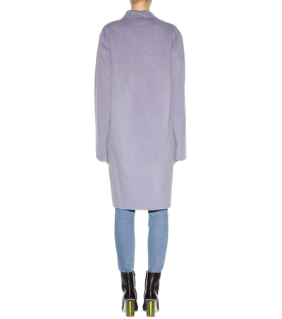 Shop Acne Studios Landi Wool And Cashmere Coat In Chalky Lilac Melaege