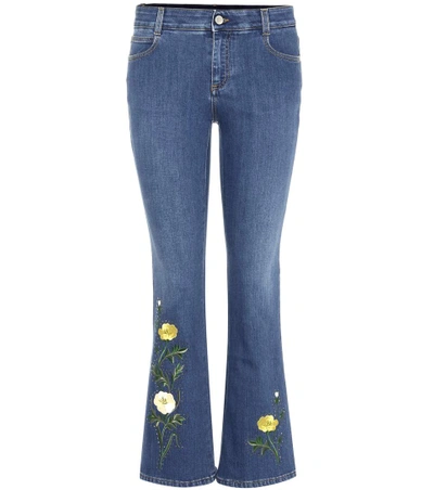 Shop Stella Mccartney Embroidered Jeans In Deep Classic Llue
