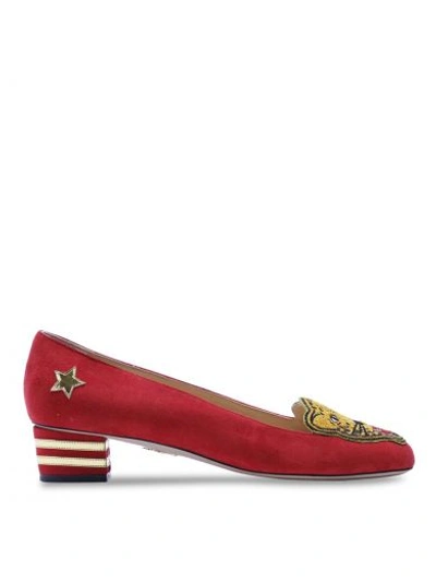 Shop Charlotte Olympia Mascot Pumps In Red/gold