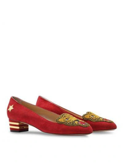 Shop Charlotte Olympia Mascot Pumps In Red/gold