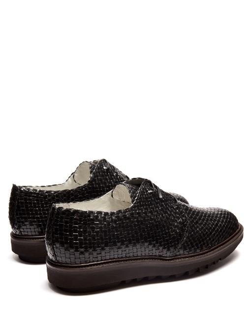 Dolce & Gabbana Laced Woven Leather Shoes In Black | ModeSens