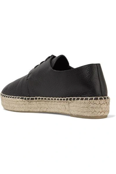 Shop Vince Cynthia Textured-leather Platform Espadrilles