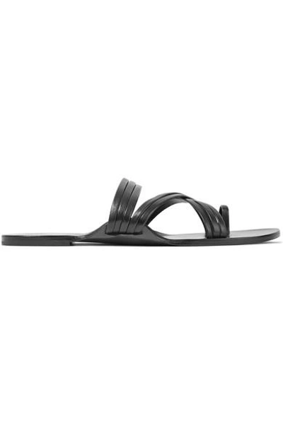 Shop The Row Cannes Leather Sandals In Black