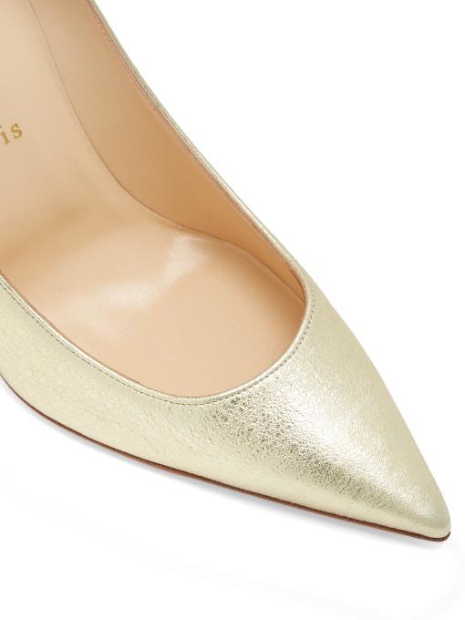Christian Louboutin Decoltish 100 Textured-leather Pumps In Gold | ModeSens