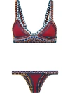 Kiini Soley Crochet-trimmed Triangle Bikini In Red/multi