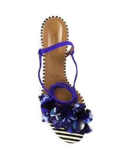 Shop Aquazzura Tropicana Multitoned Sandals In Black-multi