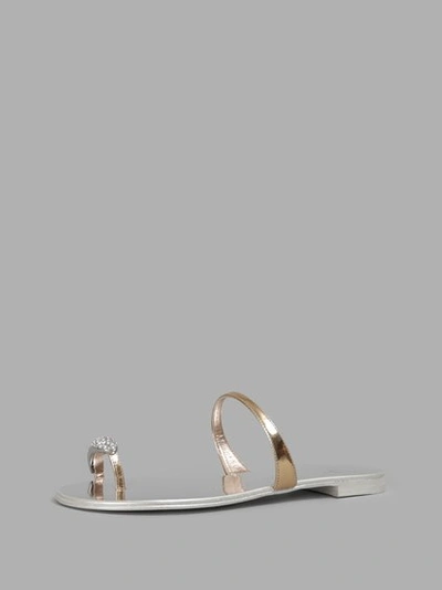 Shop Giuseppe Zanotti Women's Silver Flat Sandals