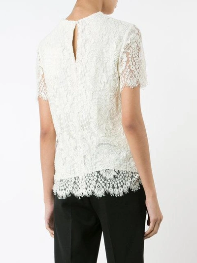 Shop Victoria Beckham Lace Shortsleeved Blouse In White