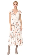 Free People Floral Print Fit-and-flare Dress In Ivory Combo