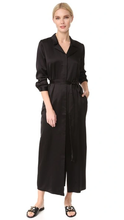 Ayr The Long Trench Dress In Black