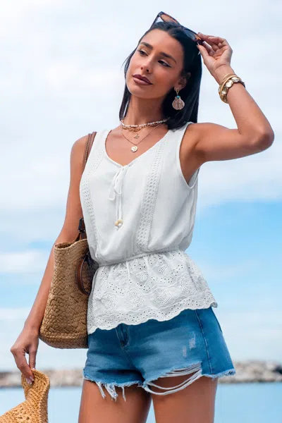 Cupshe Sensitive One White Top In White