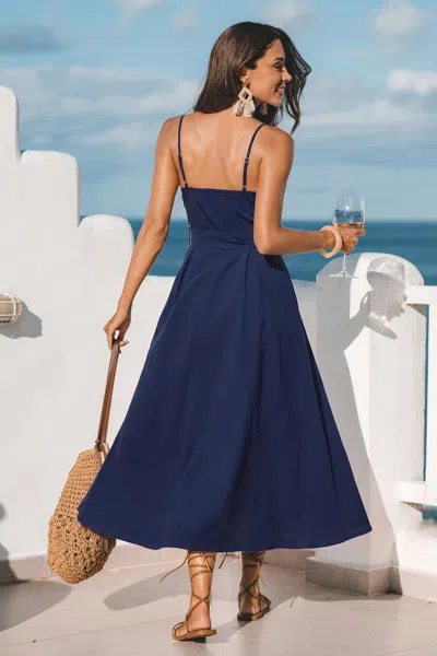 Cupshe Going Off Script Blue Midi Dress In Blue