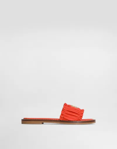 Dolce & Gabbana Flat Nappa-leather Slippers In Multi