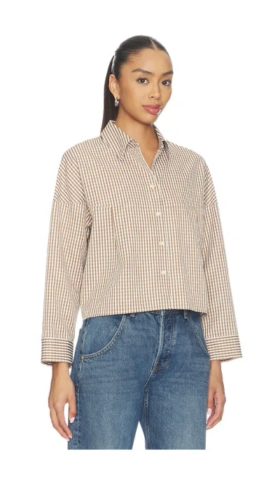 Lna Kayleigh Check Blouse In Multi