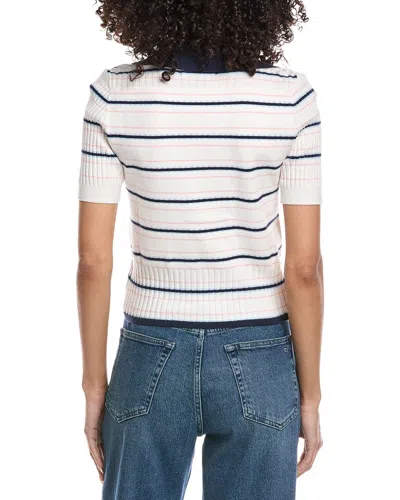 Laundry By Shelli Segal Collared Popover Sweater In White