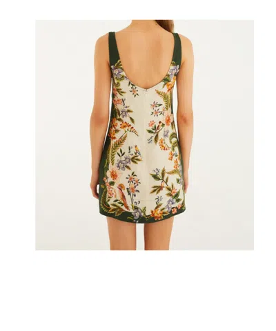 Farm Rio Sand Nature Square Neck Mini Dress In Multi