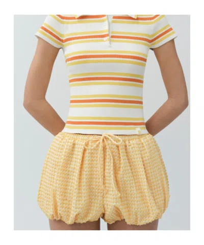 Simkhai Women's Addie Bubble Shorts In Mango Ivory In Multi
