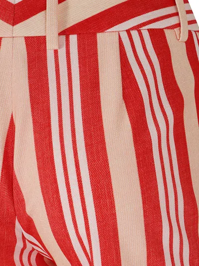 Ermanno Scervino Regular Pants Belt Loops Striped Pattern Pockets In Red